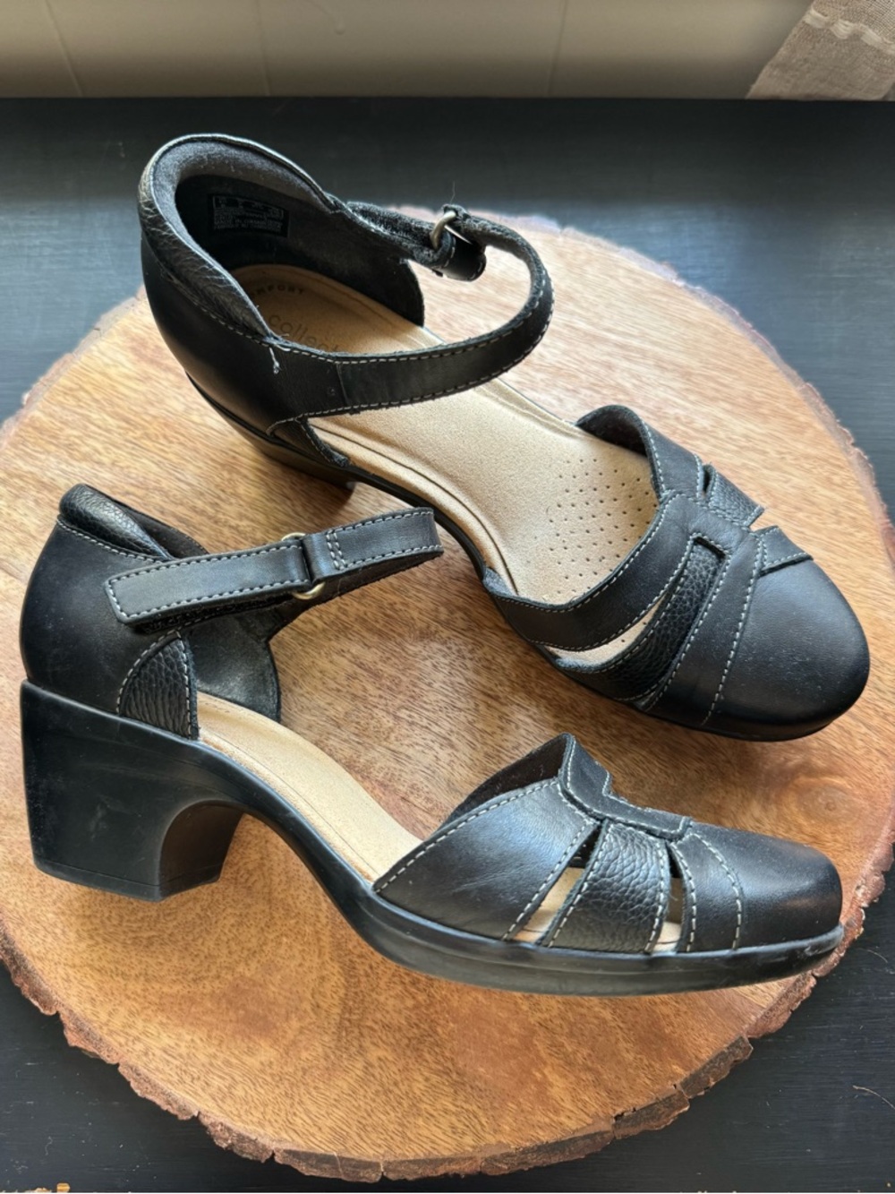 Clarks Collection Comfort Shoes Slip On Leather Loafers Casual Women’s 7